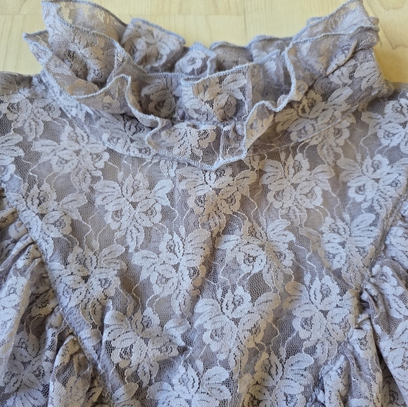 Free People Ruffle Lace Tank Top Size Medium - Picture 4 of 14